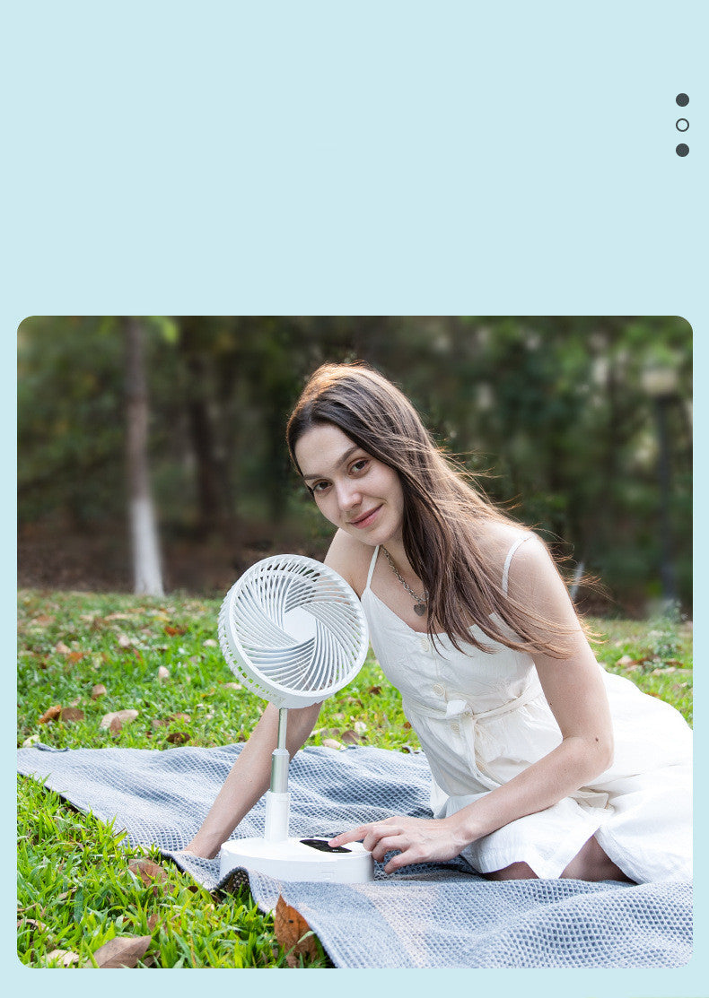Mini ventilateur rechargeable Zeboora - vue d'ensemble avec câble de charge