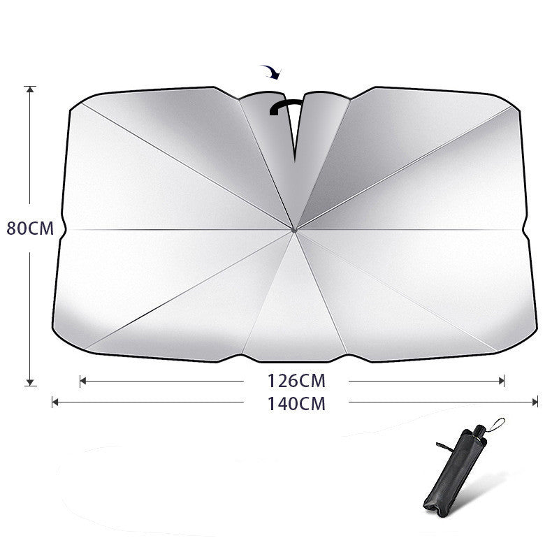 Pare-soleil pliable pour voiture Zeboora - packaging et housse de rangement
